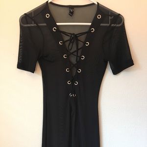 Windsor mesh lace up dress